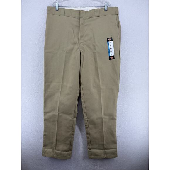 DICKIES Pants Mens 40x32 877 Relaxed Fit Work Flannel Lined Twill Beige NEW - Picture 2 of 16